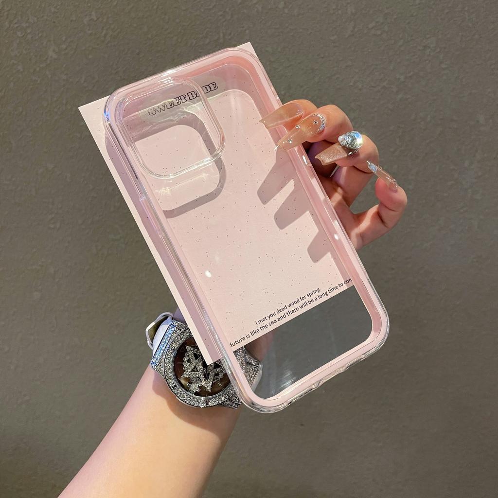 Luxury Transparent Shockproof Phone Case For iPhone 16 16E 14 15 Plus 11 12 13 Pro Max Color Frame Bumper Armor Protective Cover