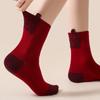 Soft Chinese Character Socks Breathable Blessing Words Sock Good Luck Red Socks Chinese New Year