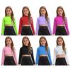 Kinder Mädchen Classic Hip Hop Jazz Dance Crop Top Ballett Tanz Performance Kostüm Langarm Sport T-Shirts