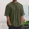 Summer Men's Fashion Loose Round Neck Solid Color All-match Short-sleeved T-shirt