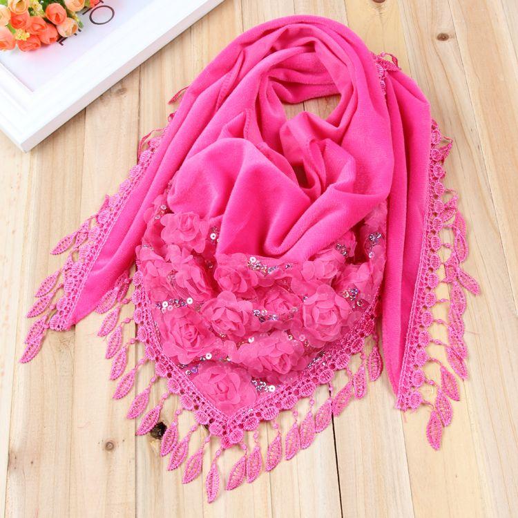 

Дамская шаль, осенние и зимние шарфы, треугольные шарфы, вышитые кисточки, теплые шарфы, шелковые шарфы и платки для головы 142cm*42cm