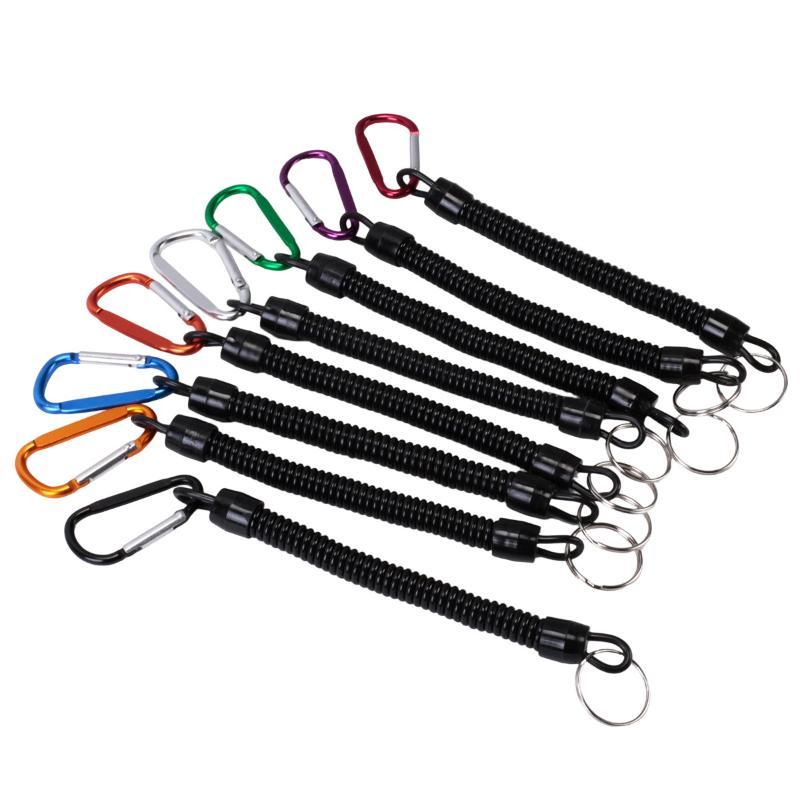 Heavy Duty Retractable Fishing Anti-lost Rope Telescopic Spring with Carabiner for Kayak Angling Outdoor Sports