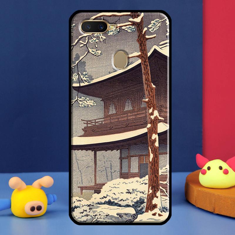 Ukiyo-e Japanese Style Art Case For Oppo A98 A78 A58 A15 A16 A17 A5 A9 A91 A52 A72 A76 A96 A74 A94 A54 S A57 A77 Cover