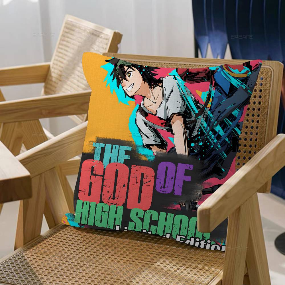 G-Gott des Anime High School Kissenbezüge Cartoon Sofa Dekoratives Zuhause Beidseitig bedruckt Kurzer Plüsch Niedlicher Kissenbezug