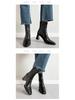 2025 Winter Women's French Retro Ankle Boots, Hand-Grained Soft Leather, Small Size, Chunky Heel, Slimming Style