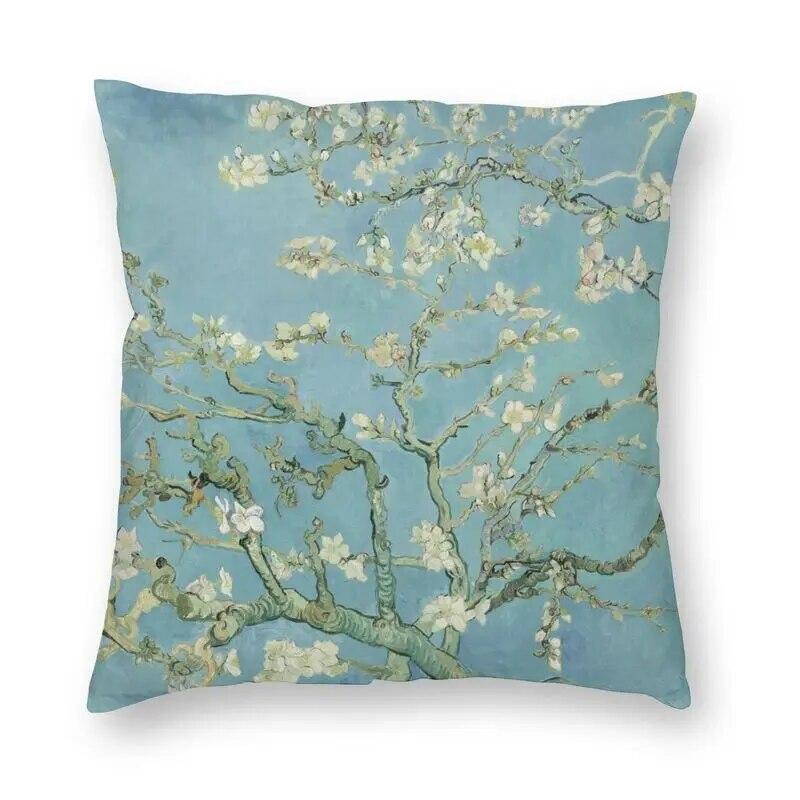 

Домашний декор квадратная картина маслом наволочка диван подушка миндаль цветущий плед 50x50cm