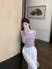 Women's Slim-Fit Striped Backless U-Neck T-Shirt, 2026 Autumn Long-Sleeve Base Layer Design