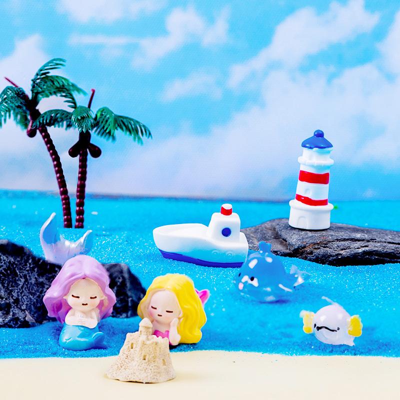 Micro Landscape Small Ornaments For Marine Animals Dolphins Seagulls Mermaids Yachts Castles Fish Tanks And Aquarium Decorations