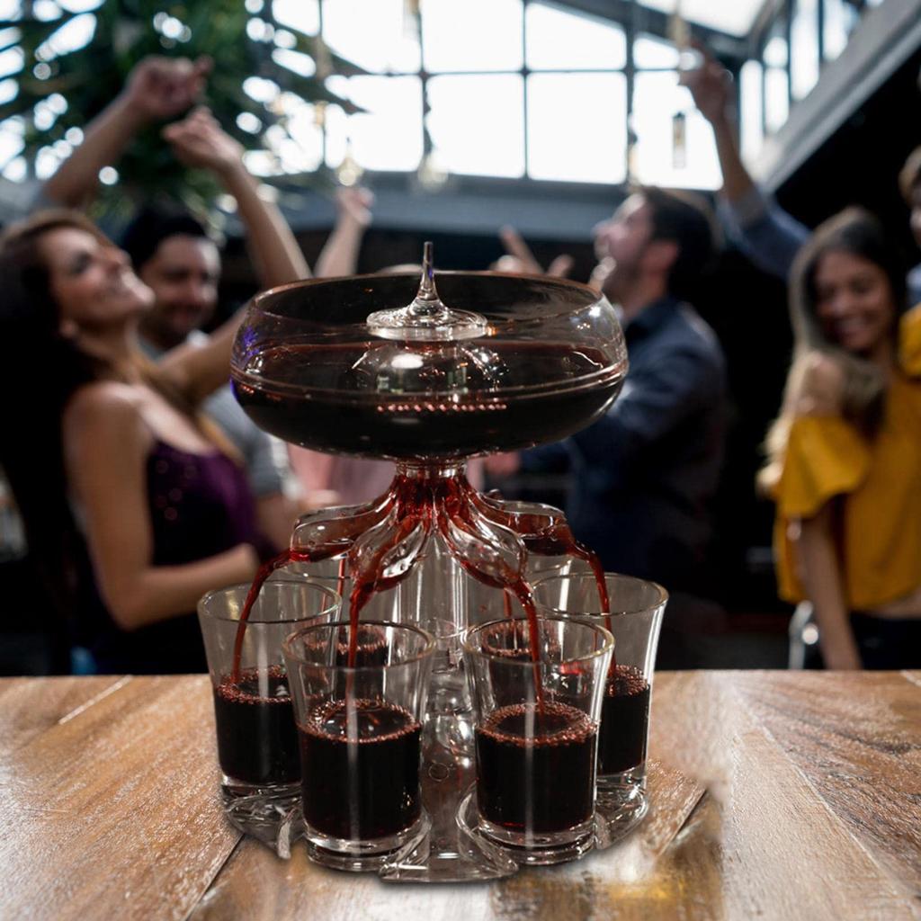 Wielofunkcyjny Dystrybutor Wina Z 6 Kieliszkami Impreza Festiwal Gry Likier Napoje Dystrybutor Do Napełniania Płynami Akcesoria Barowe