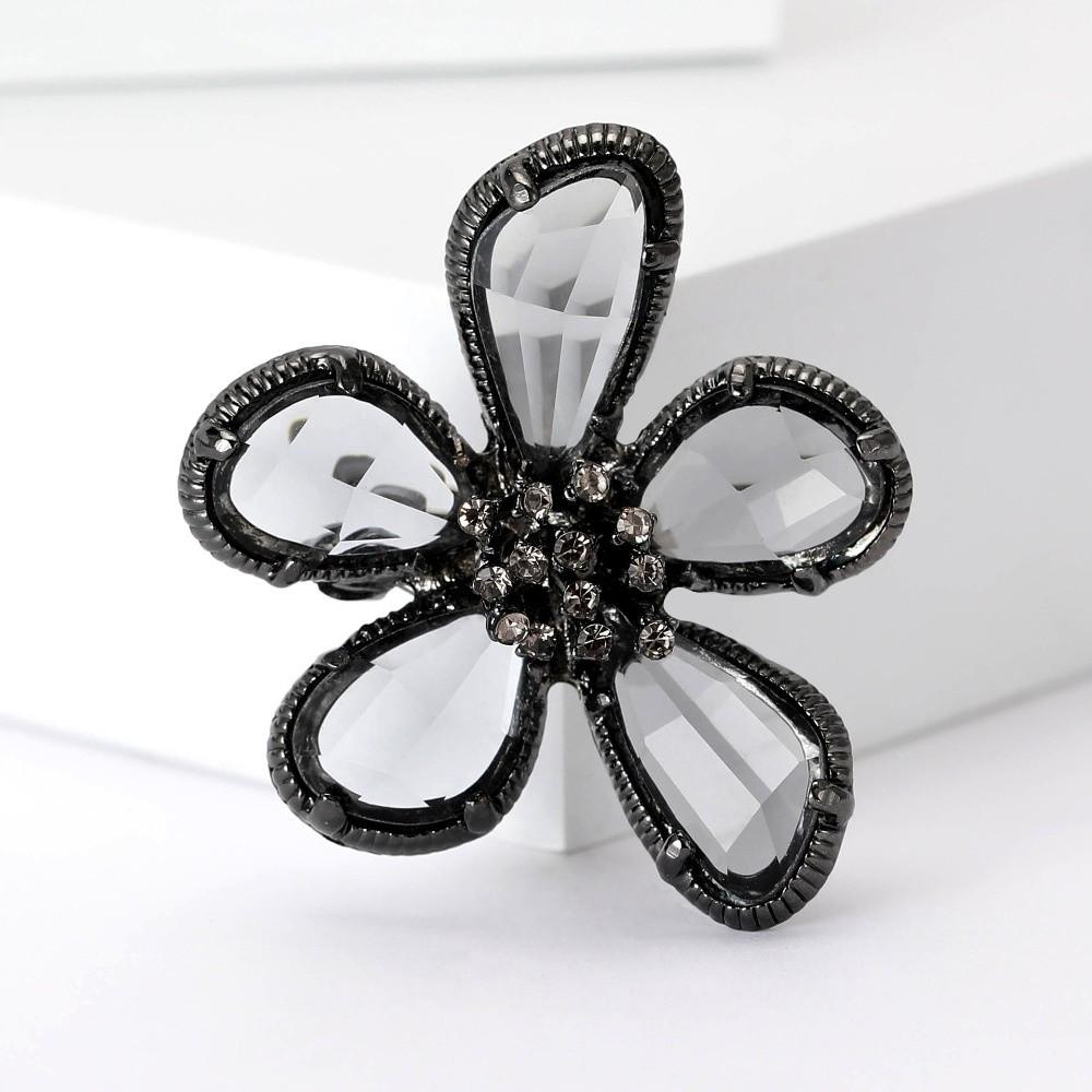 Enamel Rhinestone Brooch Alloy Floral Clothing Pin Exquisite Flower Brooches  Jewelry Gift