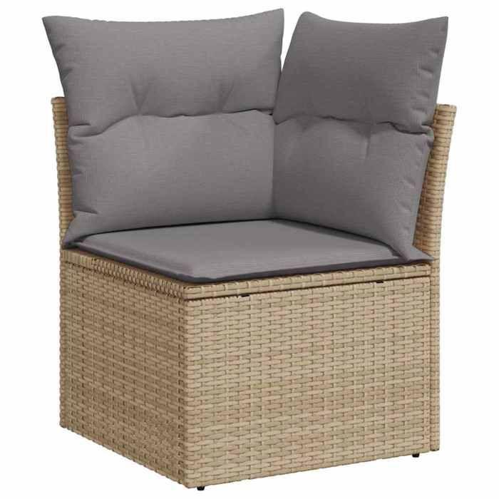 Maison Exclusive - Salon de jardin avec coussins 7 pcs beige résine tressée