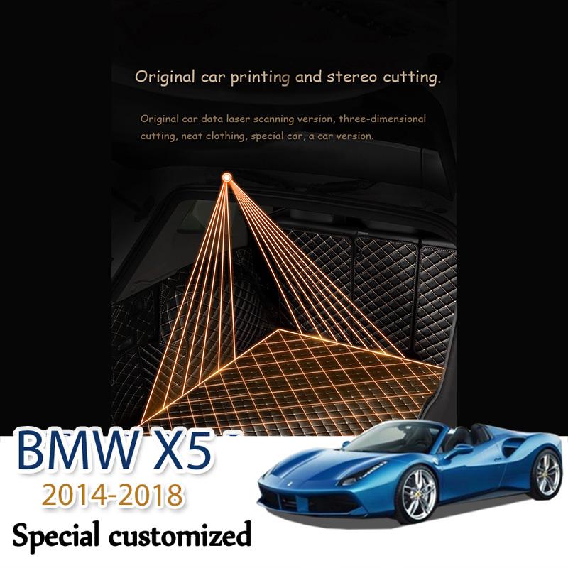 Leather Car Trunk Mat For BMW X5 F15 F85 2014-2018 5-Seat Cargo Liner Accessories Interior Boot
