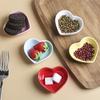 Nordic Heart Ceramic Dish Home Candy Fruit Plate Couple Heart Jewelry Plate Restaurant Seasoning Dish Tableware Kitchen Utensils