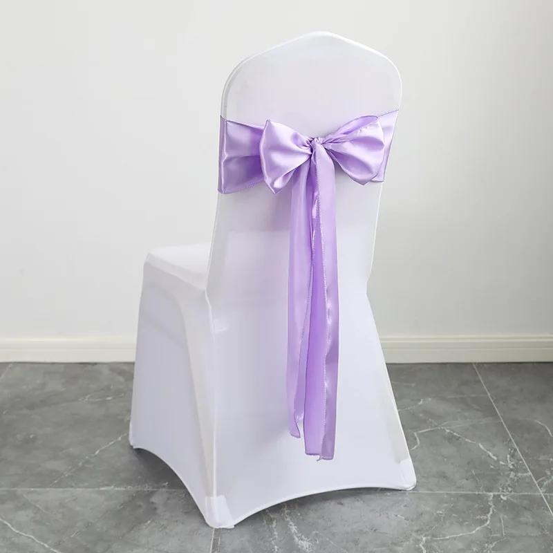 10pcs Satin Chair Belt with Bow Decoration, Universal Chair Cover Ribbon Tie Wedding Chair Back Decor/chair Sashes Wedding