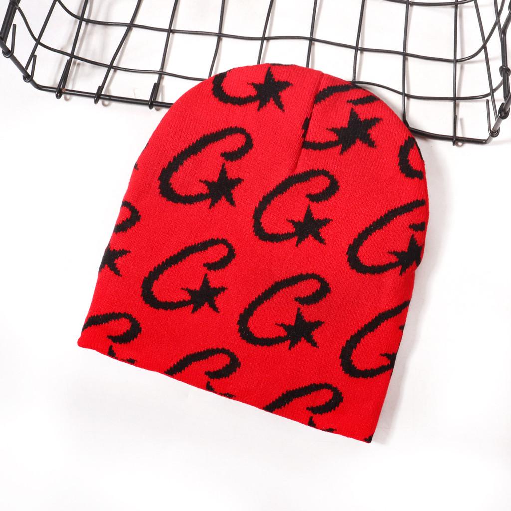 Modische Strickmütze mit Sternenmuster, Unisex, warm für Herbstaktivitäten