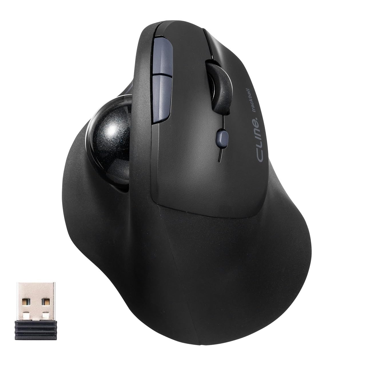 

Sanwa Direct Trackball Ergonomics Mouse Quiet Wireless Bluetooth with Rechargeable 2.4GHz [Equipped Back/Forward Button] 400-MAWBTTB190BK