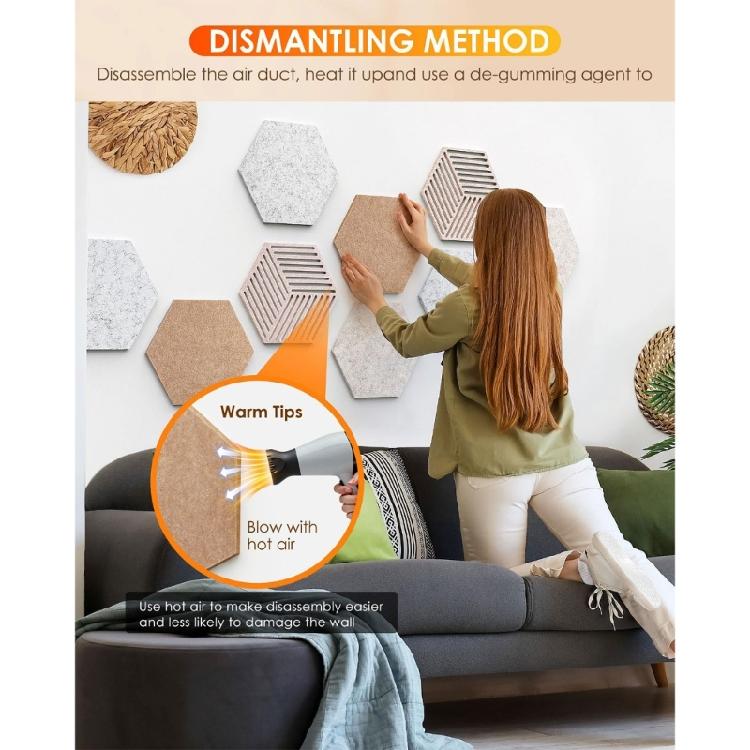 Sechseckige Filz-Korkplatten, Selbstklebende DIY-Bulletin Boards Pinnwand für Büro Heimwanddekorationen Notizen Fotos Anzeige