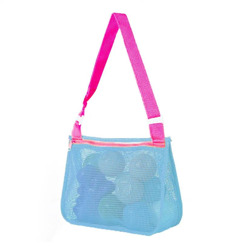 Kids Toy Storage Bag Quick-Dry Mesh Beach Shoulder Bag for Travel & Outdoor Play Breathable Lightweight Beach Bag