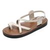 Fashion New Flat Clip-Toe Casual Women Sandals Summer Rome Fashion Toe Covering Shoes Ankle Buckle Strap Beach Designer Women Sandals