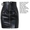 Punk Stil Frauen Winter Mini Rock Hohe Taille Taschen Zipper Verschluss Kurzen Rock Slim Fit Hüfte Gewickelt Sexy Faux leder Rock