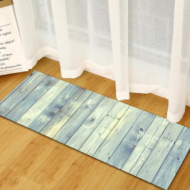 Wood Grain Household Door Mat Kitchen Absorbent Strip Bathroom Non-Slip Floor Mat Living Room Bedroom Carpet