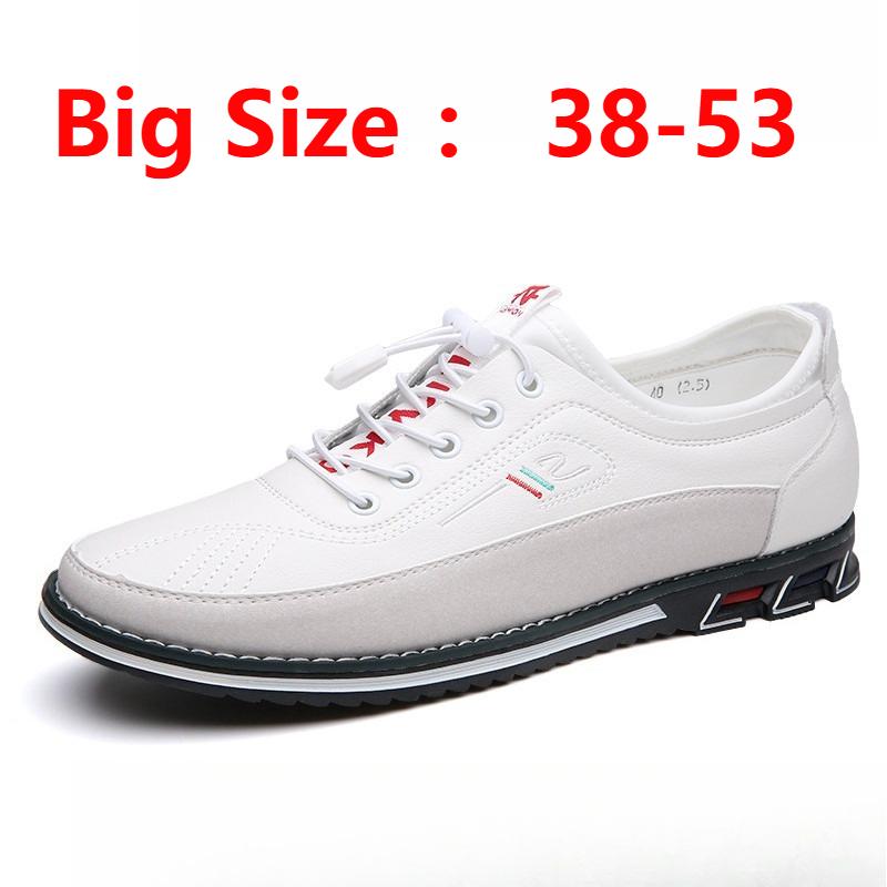 Nye herre slip-on arbeidssko Hvite Broderte PU-skinn Vanntette Fritidssko Bred Passform Komfortable Loafers med Flat Såle
