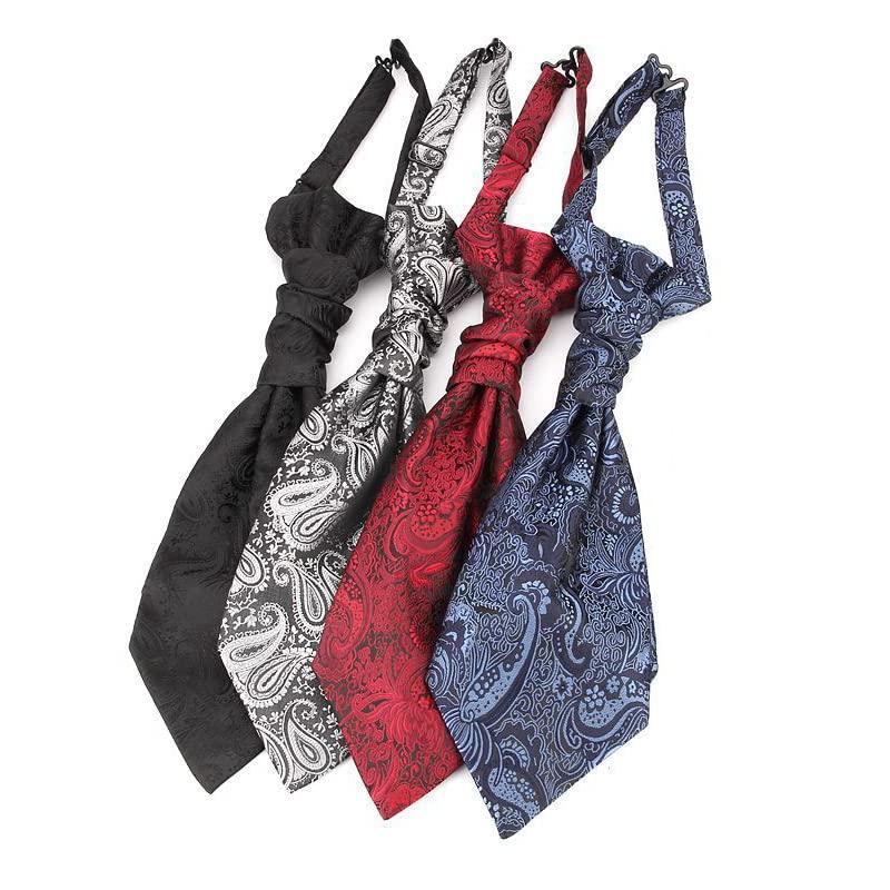 [NECOTIA] Amazon Exclusive Brand Necktie - Plain Paisley Pattern, One-Touch Fastening Ascot Tie - Perfect for Weddings, Graduations, Concerts,