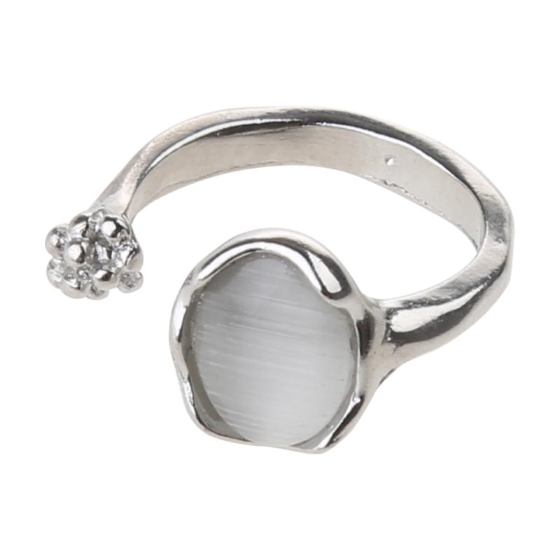 

Opal Irregular Rings Y2K White Simple Flower Opening Ring Hollow Aesthetic Vintage Jewelry Finger Rings For Women Girls