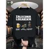 Men's Funny Beer-Themed T-Shirt - Zalecenia Lekarskie Graphic Tee with Polish Text