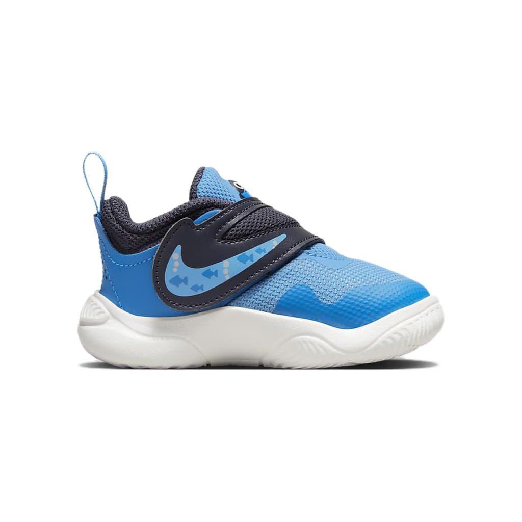 Nike Team Hustle D 11 Lil TD Abrasion Resistant Low top Toddler Shoes Blue White Infant And Toddler DV8993-400