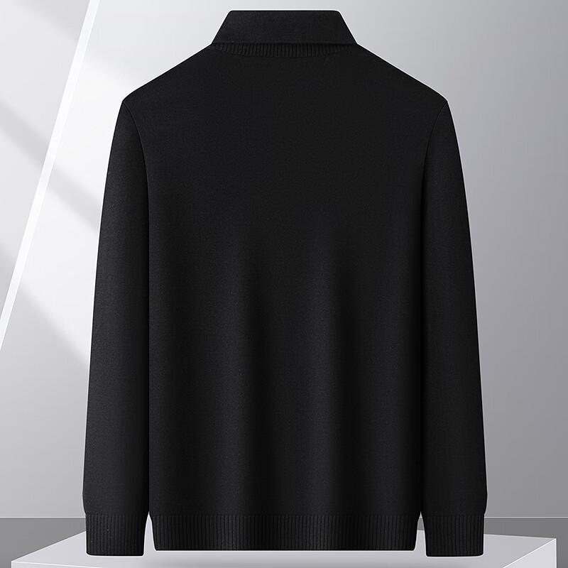 FAPAI Men's Faux Two-Piece Stand-Collar Wool Blend Sweater