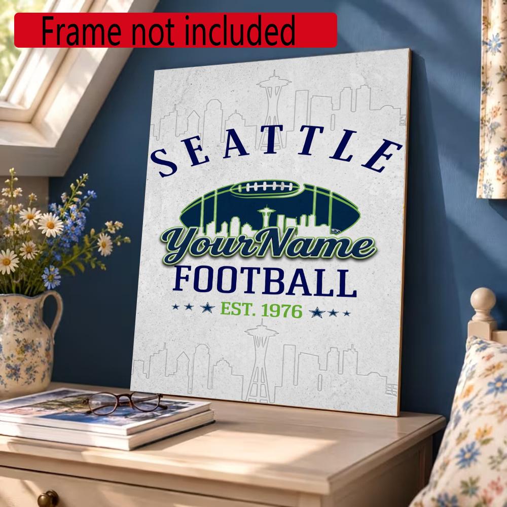 Seattle Seahawks Customize Your Name Diamond Painting Round Diamond Rhinestones Mosaic Diamond Embroidery Wall Paintings Rhinestones Gift Frameless
