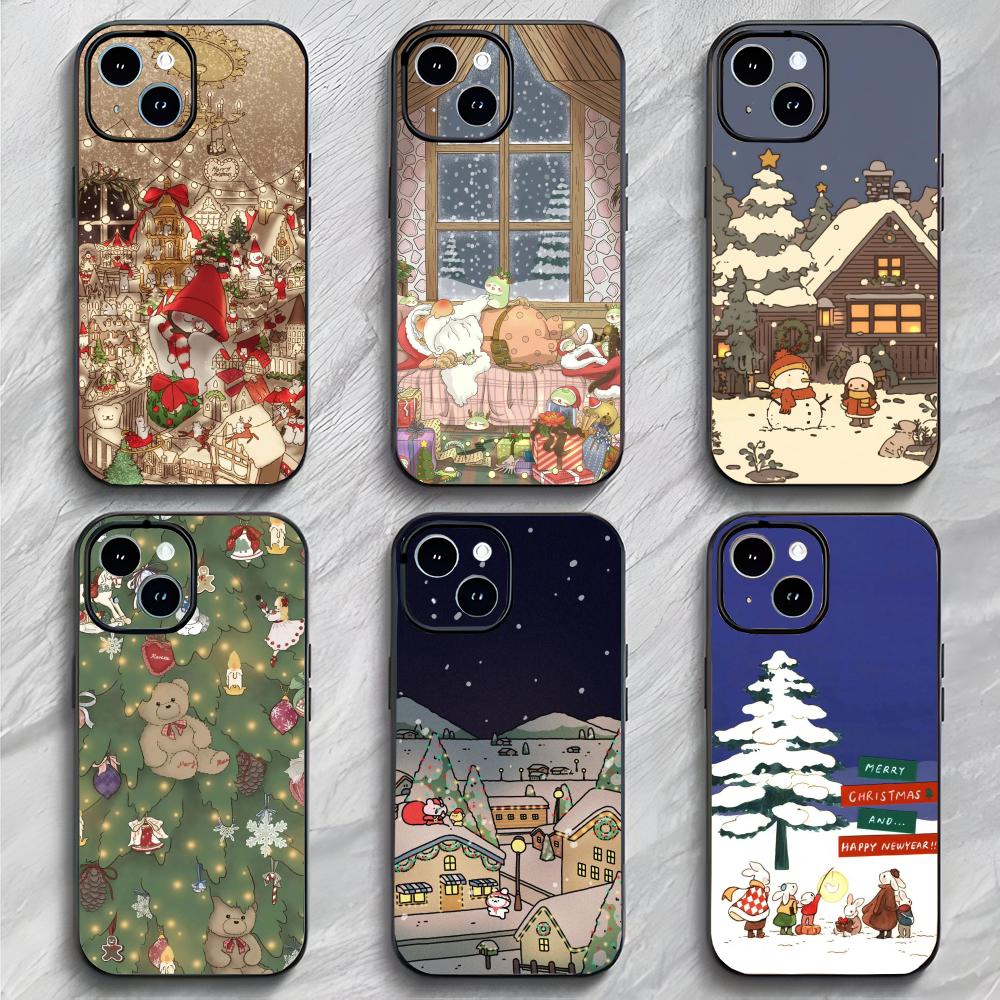 Christmas Santa Claus Snowflake Art Phone Case Phone Case Soft Packaging Lightweight For iPhone17 16 15 14 13ProMax