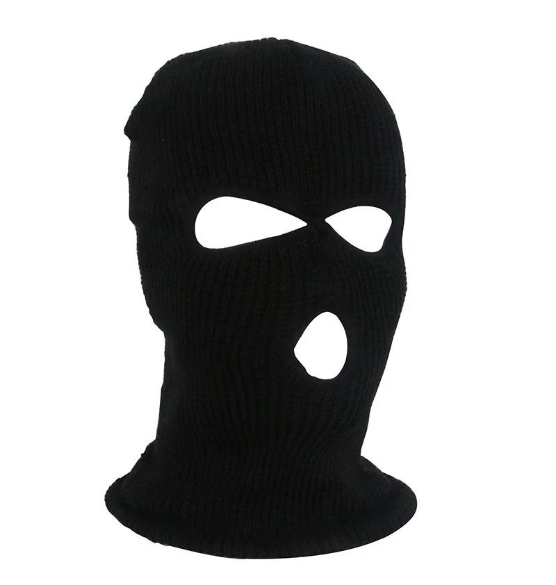 1 Pcs Unisex Motorcycle Cycling Skiing Breathable Cap 3 Holes Balaclava Full Face Mask Winter Windproof Ski Warm Hat New