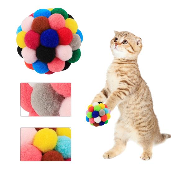 Attractive Cats Ball Toy Perfect Gifts Polyester Bell Portable Pet Plush Ball for Home