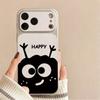 Cartoon Coal Ball Lambskin iPhone 17 Case: Compatible with Apple 16 Pro/15/14/13/12