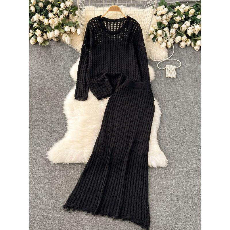 Korean Style Early Spring Wear Idle Style Cut Out Knitting Suit