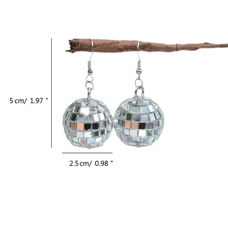 Regulowane Kolczyki LED z Potrząsającą Kulą Vintage Odblaskowe Kolczyki z Szklaną Kulą Zawieszki do Uszu Idealne na Imprezy i Prezenty