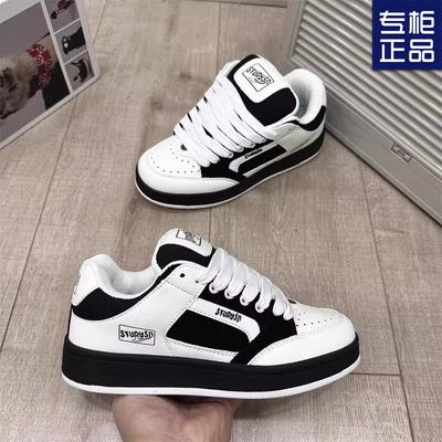 2025 primavera nuovo stile Hong Kong retrò bianco e nero abbinamento colori scarpe pane versatili platform scarpe bianche scarpe da ginnastica e tempo libero