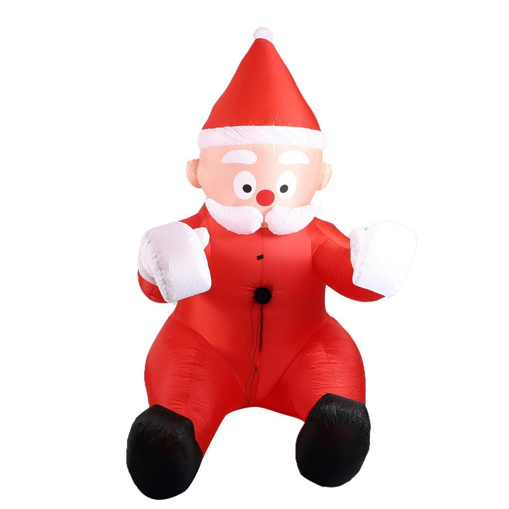 6.56ft Christmas Inflatable Santa Climbing with Gift Bag Outdoor Decoration Yard