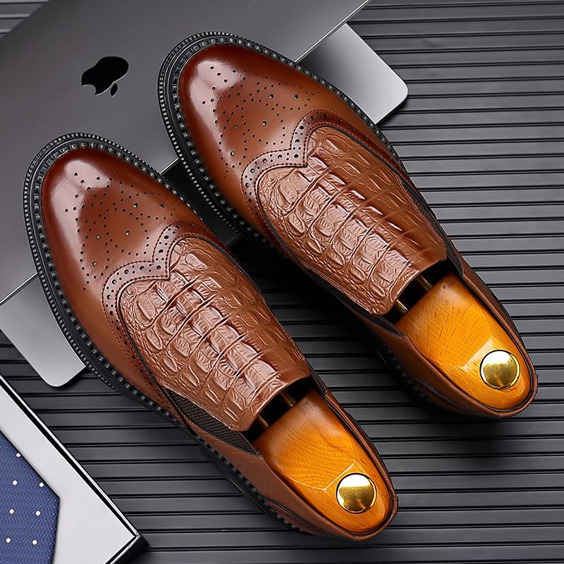 FashionNew Ties English Carved Platform Brock Shoes for Men Fashion Casual Spring Autumn New Designer Cow Leather Men's Dress Shoes Men