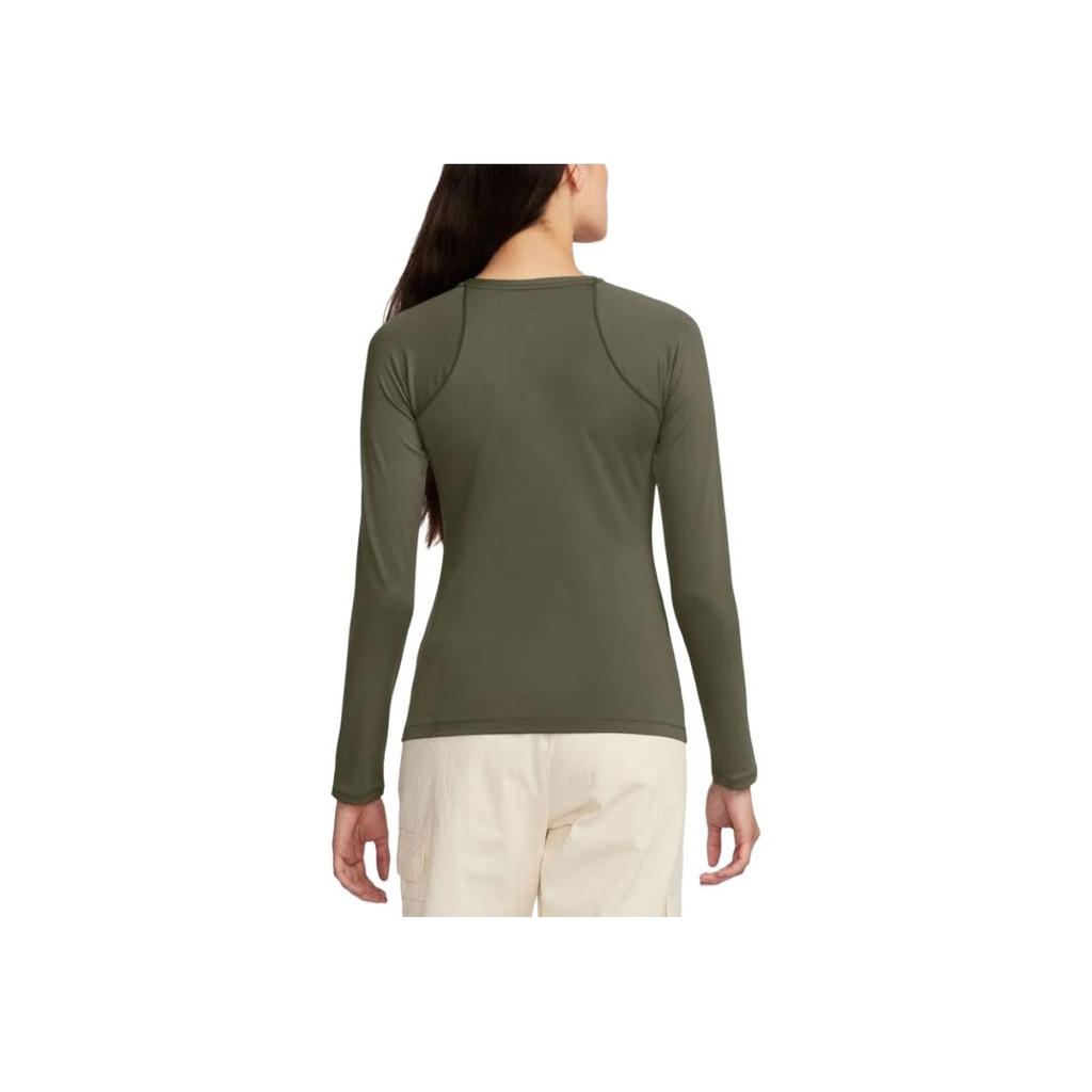 Jordan Casual Round Neck Long Sleeve T-Shirt Women Tops Army-Green FN5111-222