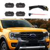 Amber White for Ford Ranger Wildtrack T9 2023 2024 2025 Car Front Grille LED Light Modified Vehicle Daytime Running Lamp