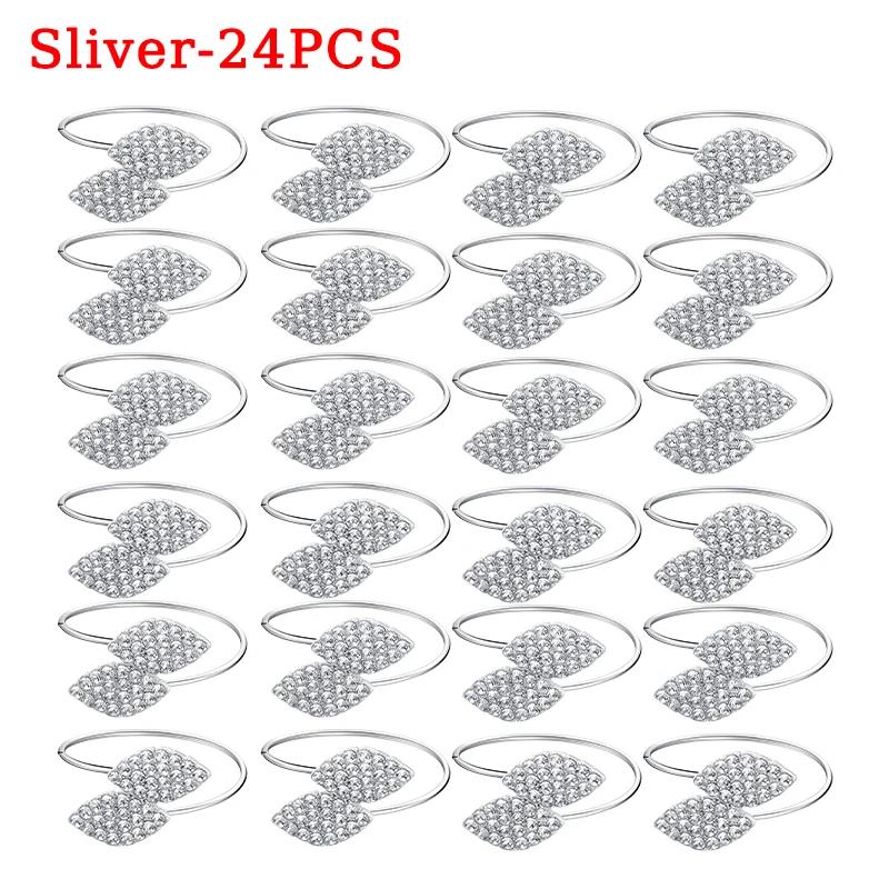 Hotel Buckles Wedding Napkin Ring Table Decoration Party Rhinestone Napkin Wedding Napkin Holder Rings Banquet Leaves Shape