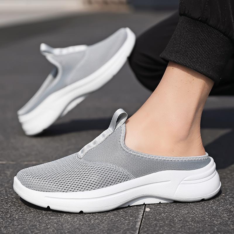 Neue Atmungsaktive Halbslipper Modetrend Ein Fuß Kick Faule Leute Lässige Fliegende Herrenschuhe
