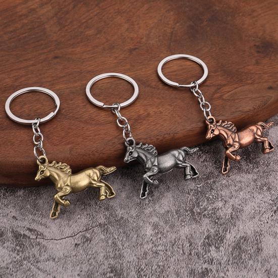 Keychain Pendant Zinc Alloy Texture Horse Charm Lightweight Portable Key Chain Backpack Bag Accessory