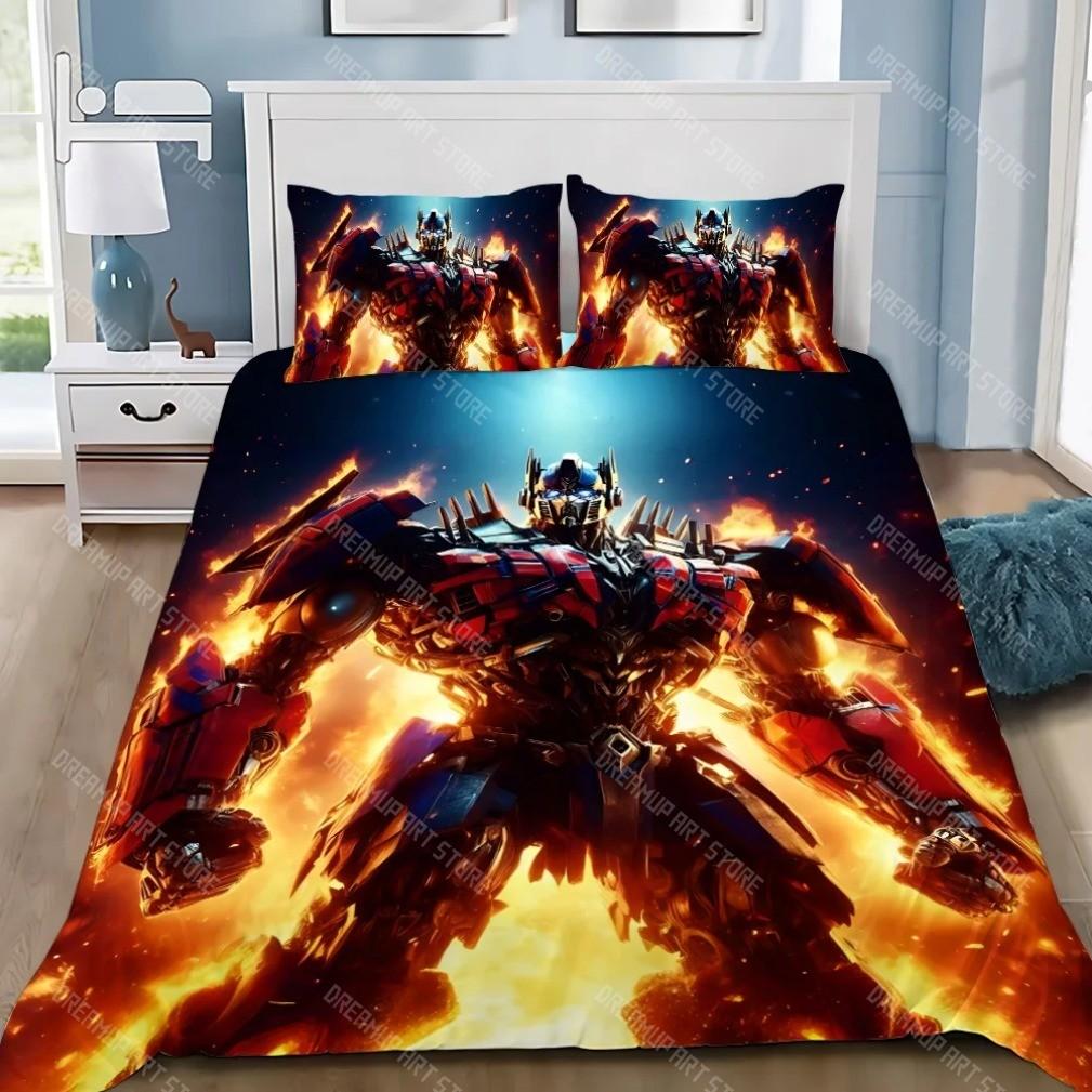 Cartoon T-Transformers Bedding Set for Children Adult Gift Robot Duvet Cover Pillowcase Single Double Large Size
