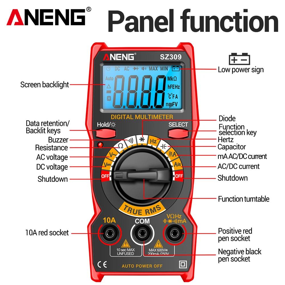 Multifunctional ANENG SZ309 Smart Multimeter 1999 Count Digital Professional High Precision AC/DC Voltage Meter Multimetro Portable Electrician Tools