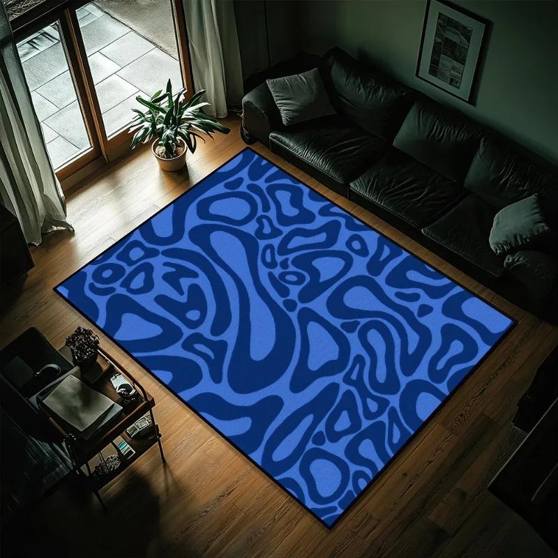 Abstract Wave Carpets Collection of 7 Bright Colors Non Slip Large Area Rugs for Living Room Washable Soft Home Decor Mats