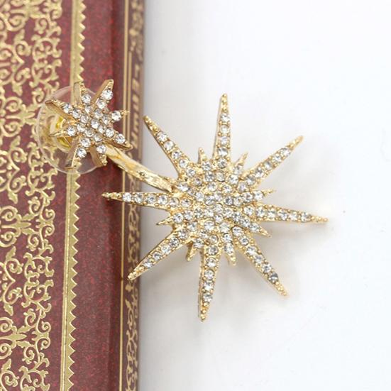 1 Pc Elegant Shiny Rhinestone Stud Earrings Dance Cocktail Ear Jacket Jewelry